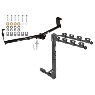 Trailer Tow Hitch w/ 4 Bike Rack For 11-16 Nissan Quest tilt away adult or child arms fold down carrier