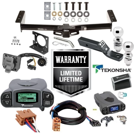 Trailer Hitch w/ Tekonsha Prodigy P3 Brake Control For 00-06 Chevy Avalanche Suburban Tahoe GMC Yukon 2002 Cadillac Escalade EXT w/ Plug Play Wiring 2" 2- 5/16" Ball 2" Drop Mount 7-Way Pin Blade RV Controller