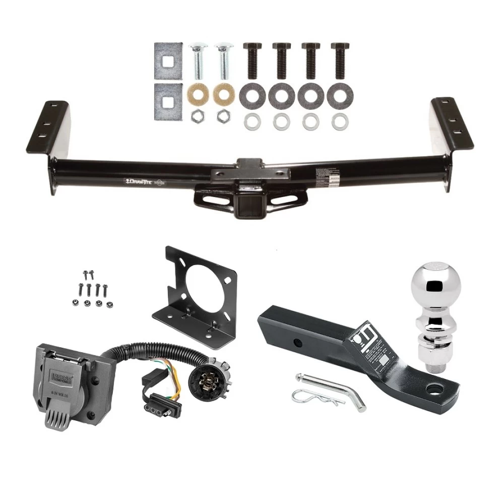 Trailer Hitch Package w/ Wiring For 00-06 Chevy Avalanche Suburban Tahoe GMC Yukon 2002 Cadillac Escalade EXT w/ Factory 7-Way w/ 2-5/16" Ball 2" Drop Mount Pin Blade RV Class 3