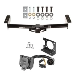 Trailer Hitch w/ Wiring Kit For 00-06 Chevy Avalanche Suburban Tahoe GMC Yukon 2002 Cadillac Escalade EXT 7-Way Pin Blade RV 4-Flat Plug Harness Light w/ Bracket