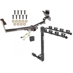 Trailer Tow Hitch w/ 4 Bike Rack For 08-13 Toyota Highlander tilt away adult or child arms fold down carrier w/ Lock and Cover