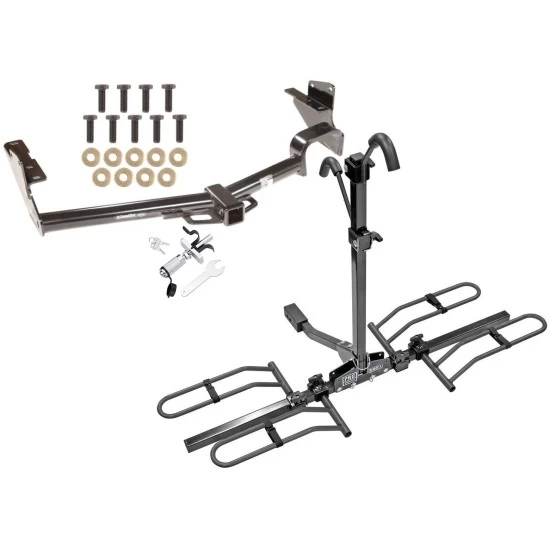 Trailer Tow Hitch For 08-13 Toyota Highlander Platform Style 2 Bike Rack w/ Anti Rattle Hitch Lock