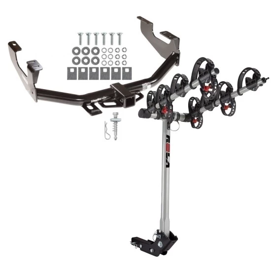 Trailer Tow Hitch For 97-03 Ford F-150 2004 Heritage 97-99 F-250 Light Duty 99-07 F-250 F-350 Super Duty w/ 4 Bike Carrier Rack