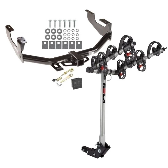 Trailer Tow Hitch For 97-03 Ford F-150 2004 Heritage 97-99 F-250 Light Duty 99-07 F-250 F-350 Super Duty 4 Bike Rack w/ Hitch Lock and Cover