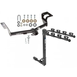 Trailer Tow Hitch w/ 4 Bike Rack For 12-16 Honda CR-V tilt away adult or child arms fold down carrier