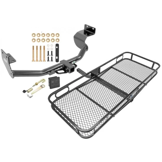 Trailer Tow Hitch For 13-18 Hyundai Santa Fe Sport 5Passenger 14-15 KIA Sorento Basket Cargo Carrier Platform Hitch Lock and Cover
