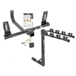 Trailer Tow Hitch w/ 4 Bike Rack For 10-15 Mercedes GLK350 tilt away adult or child arms fold down carrier w/ Lock and Cover