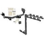 Trailer Tow Hitch w/ 4 Bike Rack For 13-18 Hyundai Santa Fe 6/7 Passenger 2019 XL ONLY tilt away adult or child arms fold down carrier w/ Lock and Cover