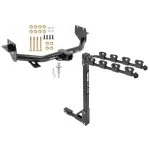 Trailer Tow Hitch w/ 4 Bike Rack For 13-18 Hyunda Santa Fe w/ 3rd Row Seats 2019 XL Only tilt away adult or child arms fold down carrier
