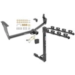Trailer Tow Hitch w/ 4 Bike Rack For 09-12 INFINITI FX35 09-13 FX37 14-17 QX70 2013 FX37 tilt away adult or child arms fold down carrier w/ Lock and Cover