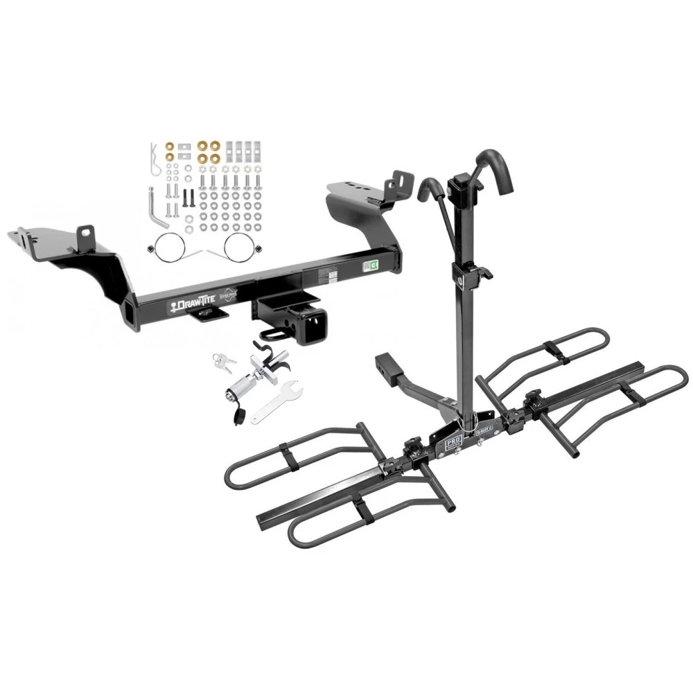 Trailer Tow Hitch For 13-19 Ford Escape Platform Style 2 Bike Rack w/ Anti Rattle Hitch Lock