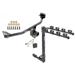 Trailer Tow Hitch w/ 4 Bike Rack For 16-18 Hyundai Tucson 19-21 Except Night Edition tilt away adult or child arms fold down carrier w/ Lock and Cover