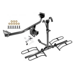 Trailer Tow Hitch For 16-18 Hyundai Tucson 19-21 Except Night Edition Platform Style 2 Bike Rack w/ Anti Rattle Hitch Lock