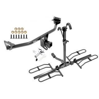 Trailer Tow Hitch For 16-18 Hyundai Tucson 19-21 Except Night Edition Platform Style 2 Bike Rack w/ Anti Rattle Hitch Lock