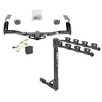 Trailer Tow Hitch w/ 4 Bike Rack For 14-18 Jeep Cherokee Trailhawk tilt away adult or child arms fold down carrier