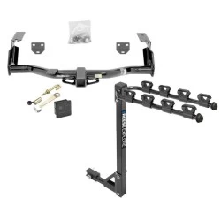 Trailer Tow Hitch w/ 4 Bike Rack For 14-18 Jeep Cherokee Trailhawk tilt away adult or child arms fold down carrier