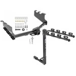Trailer Tow Hitch w/ 4 Bike Rack For 14-18 Chevy Silverado GMC Sierra 1500 2019 LD Legacy tilt away adult or child arms fold down carrier