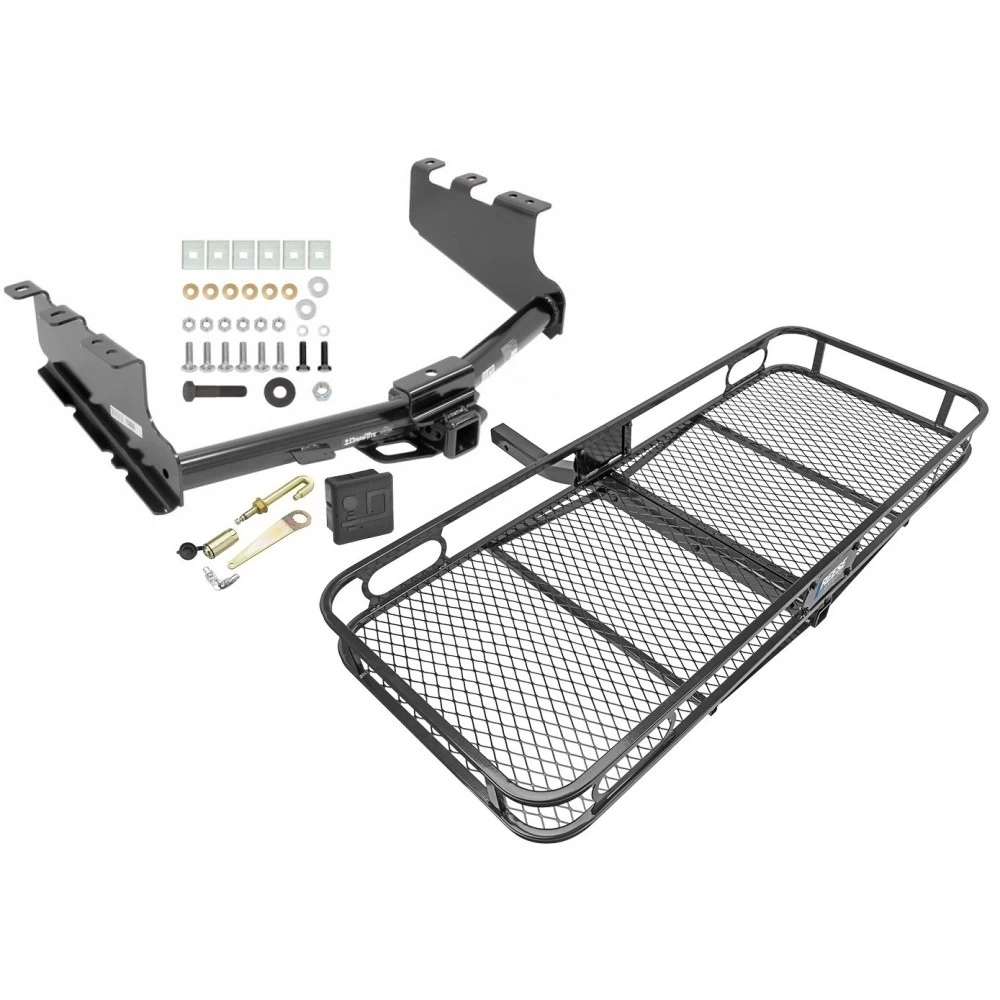 Trailer Tow Hitch For 14-18 Chevy Silverado GMC Sierra 1500 2019 LD Legacy Basket Cargo Carrier Platform Hitch Lock and Cover