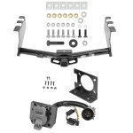 Class 4 Trailer Hitch w/ Wiring Kit For 14-18 Chevy Silverado GMC Sierra 1500 (2019 LD & Legacy) 7-Way Pin Blade RV 4-Flat Plug Harness Light w/ Bracket Round Tube