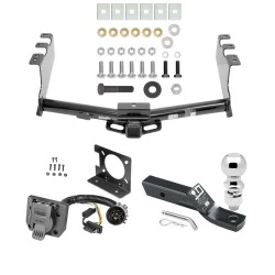 Trailer Hitch Package w/ Wiring For 14-18 Chevy Silverado GMC Sierra 1500 (2019 LD & Legacy) w/ 2-5/16" Ball 2" Drop Mount Pin Blade RV Class 4 Round Tube