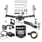 Trailer Hitch w/ Brake Control For 14-18 Chevy Silverado GMC Sierra 1500 (2019 LD & Legacy) w/ Plug Play Wiring 2- 5/16" Ball 2" Drop Mount 7-Way Pin Blade RV Controller