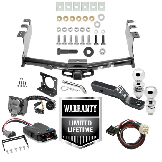 Trailer Hitch w/ Brake Control For 14-18 Chevy Silverado GMC Sierra 1500 (2019 LD & Legacy) w/ Plug Play Wiring 2- 5/16" Ball 2" Drop Mount 7-Way Pin Blade RV Controller