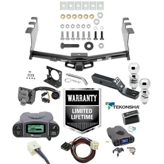 Trailer Hitch w/ Tekonsha Prodigy P3 Brake Control For 14-18 Chevy Silverado GMC Sierra 1500 (2019 LD & Legacy) w/ Plug Play Wiring 2- 5/16" Ball 2" Drop Mount 7-Way Pin Blade RV Controller