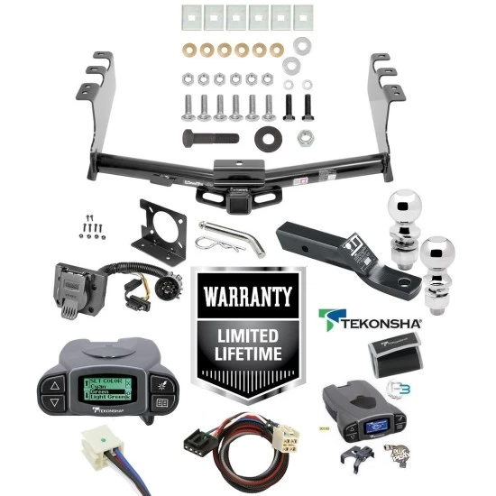 Trailer Hitch w/ Tekonsha Prodigy P3 Brake Control For 14-18 Chevy Silverado GMC Sierra 1500 (2019 LD & Legacy) w/ Plug Play Wiring 2- 5/16" Ball 2" Drop Mount 7-Way Pin Blade RV Controller