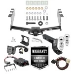 Trailer Hitch w/ Brake Control For 14-18 Chevy Silverado GMC Sierra 1500 (2019 LD & Legacy) w/ Plug Play Wiring 2- 5/16" Ball 4" Drop Mount 7-Way Pin Blade RV Controller