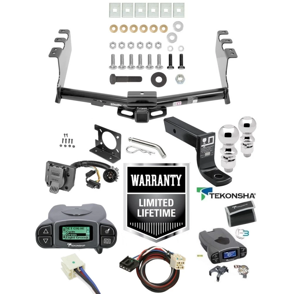 Trailer Hitch w/ Tekonsha Prodigy P3 Brake Control For 14-18 Chevy Silverado GMC Sierra 1500 (2019 LD & Legacy) w/ Plug Play Wiring 2- 5/16" Ball 4" Drop Mount 7-Way Pin Blade RV Controller