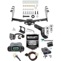Trailer Hitch w/ Tekonsha Prodigy P3 Brake Control For 14-18 Chevy Silverado GMC Sierra 1500 (2019 LD & Legacy) w/ Plug Play Wiring 2- 5/16" Ball 4" Drop Mount 7-Way Pin Blade RV Controller