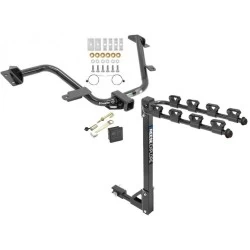 Trailer Tow Hitch w/ 4 Bike Rack For 15-18 Chevy City Express 13-21 Nissan NV200 tilt away adult or child arms fold down carrier w/ Lock and Cover