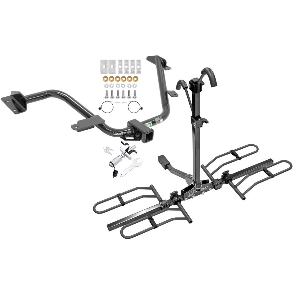 Trailer Tow Hitch For 15-18 Chevy City Express 13-21 Nissan NV200 Platform Style 2 Bike Rack w/ Anti Rattle Hitch Lock