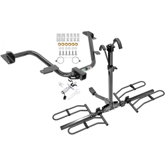 Trailer Tow Hitch For 15-18 Chevy City Express 13-21 Nissan NV200 Platform Style 2 Bike Rack w/ Anti Rattle Hitch Lock