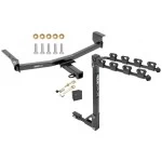 Trailer Tow Hitch w/ 4 Bike Rack For 08-20 Nissan Rogue Except Krom & Sport 2014 Rogue Select tilt away adult or child arms fold down carrier w/ Lock and Cover
