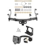 Class 4 Trailer Hitch w/ Wiring Kit For 15-19 Chevy Silverado GMC Sierra 2500 3500 HD 7-Way Pin Blade RV 4-Flat Plug Harness Light w/ Bracket