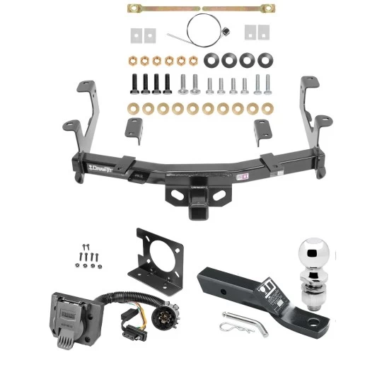 Trailer Hitch Package w/ Wiring For 15-19 Chevy Silverado GMC Sierra 2500 3500 HD w/ 2" Ball 2" Drop Mount 7-Way Pin Blade RV Class 4