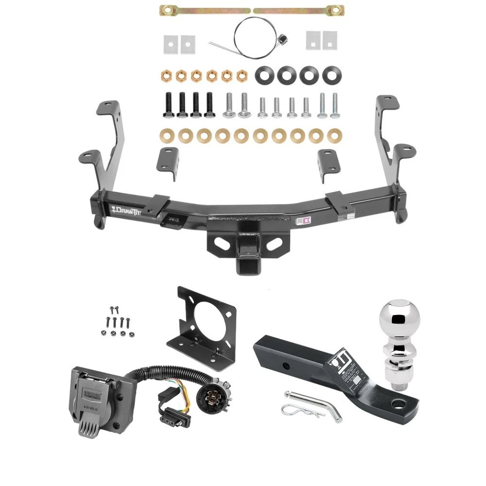 Trailer Hitch Package w/ Wiring For 15-19 Chevy Silverado GMC Sierra 2500 3500 HD w/ 2-5/16" Ball 2" Drop Mount 7-Way Pin Blade RV Class 4