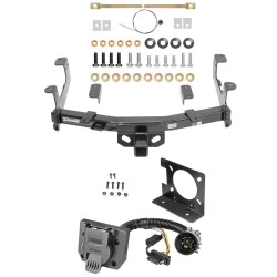 Class 4 Trailer Hitch w/ Wiring Kit For 15-19 Chevy Silverado GMC Sierra 2500 3500 HD 7-Way Pin Blade RV 4-Flat Plug Harness Light w/ Bracket