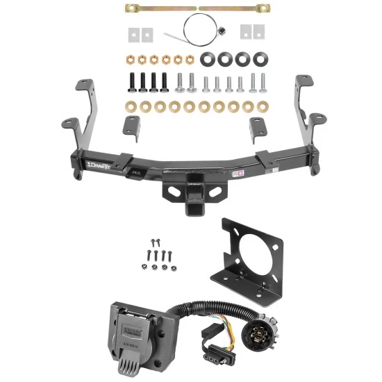 Class 4 Trailer Hitch w/ Wiring Kit For 15-19 Chevy Silverado GMC Sierra 2500 3500 HD 7-Way Pin Blade RV 4-Flat Plug Harness Light w/ Bracket