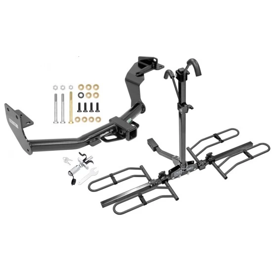 Trailer Tow Hitch For 16-20 Kia Sorento 19-20 Hyundai Santa Fe Platform Style 2 Bike Rack w/ Anti Rattle Hitch Lock