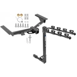 Trailer Tow Hitch w/ 4 Bike Rack For 15-27 Ford Transit 150 250 350 Except Cab & Chassis and Cutaway 22-27 E-Transit tilt away adult or child arms fold down carrier