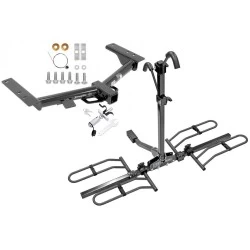 Trailer Tow Hitch For 15-24 Ford Transit 150 250 350 Platform Style 2 Bike Rack w/ Anti Rattle Hitch Lock