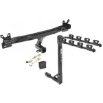 Trailer Tow Hitch w/ 4 Bike Rack For 08-10 Volvo V70 08-16 XC70 11-18 S60 15-18 V60 tilt away adult or child arms fold down carrier w/ Lock and Cover