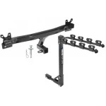 Trailer Tow Hitch w/ 4 Bike Rack For 08-20 Volvo S60 V60 V70 XC70 tilt away adult or child arms fold down carrier