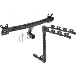 Trailer Tow Hitch w/ 4 Bike Rack For 08-10 Volvo V70 08-16 XC70 11-18 S60 15-18 V60 tilt away adult or child arms fold down carrier