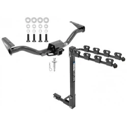 Trailer Tow Hitch w/ 4 Bike Rack For 15-22 Chevy Coloardo GMC Canyon tilt away adult or child arms fold down carrier