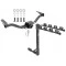 Trailer Tow Hitch w/ 4 Bike Rack For 15-22 Chevy Colorado GMC Canyon tilt away adult or child arms fold down carrier