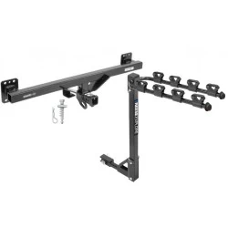 Trailer Tow Hitch w/ 4 Bike Rack For 07-16 Audi Q7 11-14 Porsche Cayenne 11-17 VW Touareg tilt away adult or child arms fold down carrier