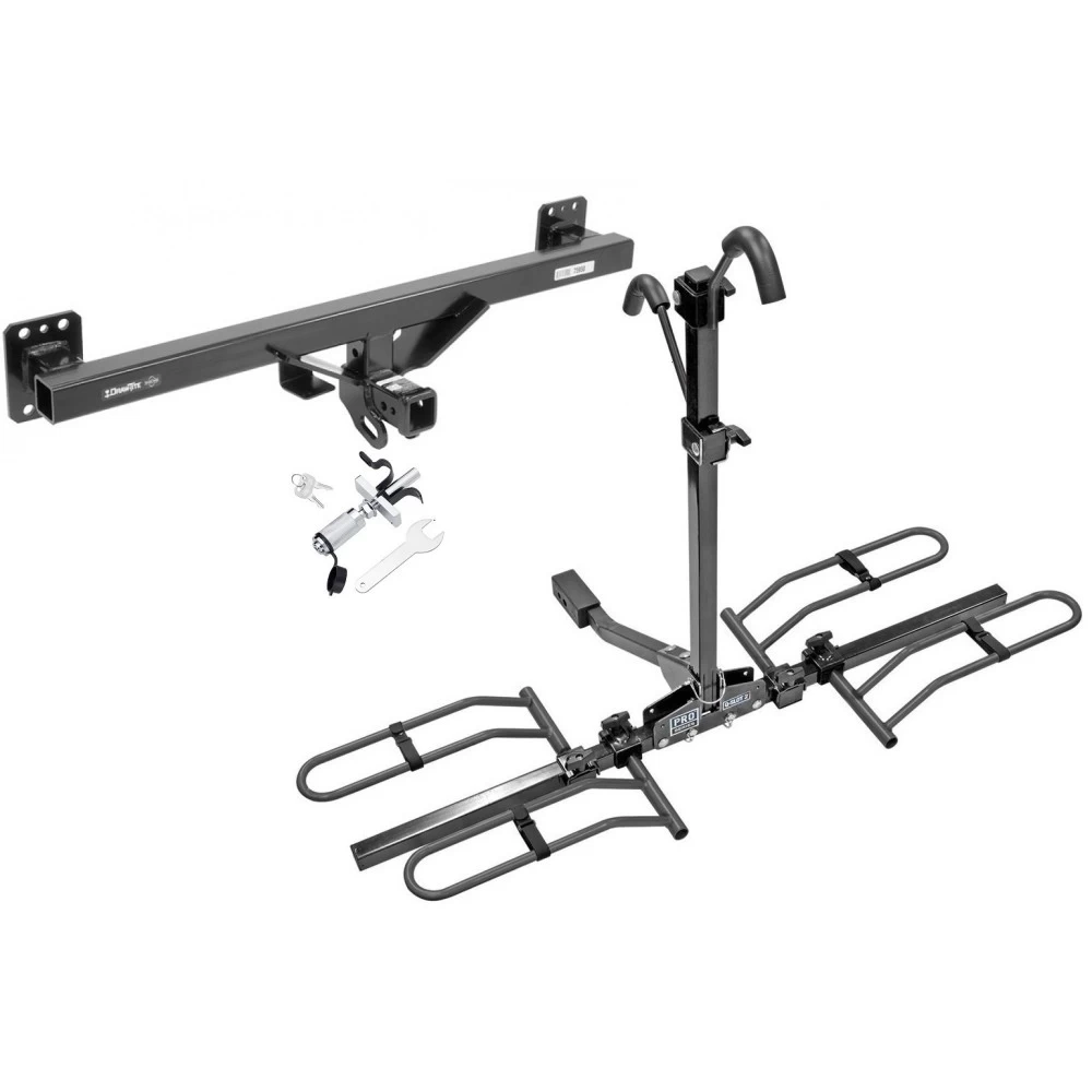 Trailer Tow Hitch For 07-16 Audi Q7 11-14 Porsche Cayenne 11-17 VW Touareg Platform Style 2 Bike Rack w/ Anti Rattle Hitch Lock